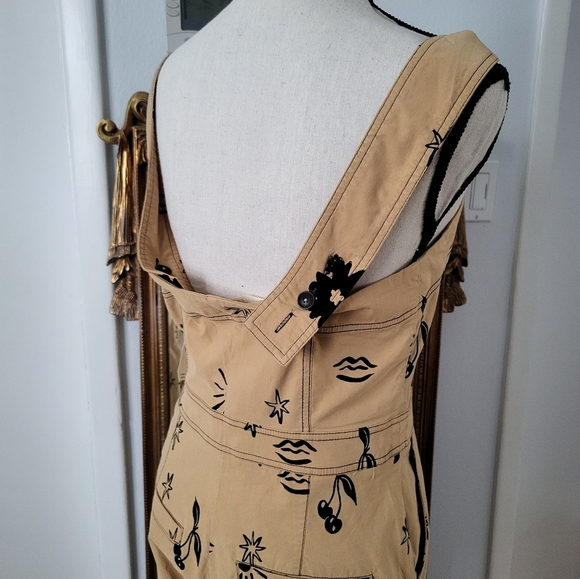 Anthropology/ Maeve Beige Floral Button-Front Jumpsuit - Picture 5 of 14